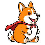Classic Corgi corgi character from Golfing Corgis