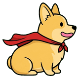 Loaf corgi character from Golfing Corgis