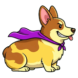 Sploot corgi character from Golfing Corgis